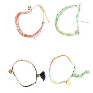 Pura Vida & Beaded Friendship Bracelet Bundle – Set of 4, Adjustable, NWOT